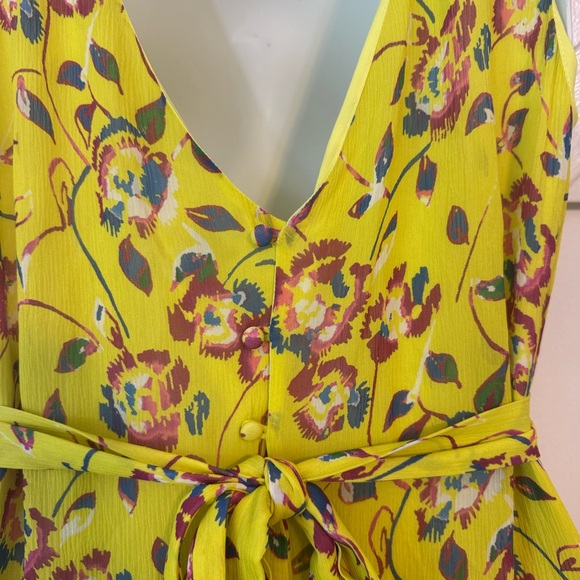 Tanya Taylor Floral Garden Print Everly V-Neck Belted Sleeveless Maxi Dress Sz 8 - Picture 7 of 11